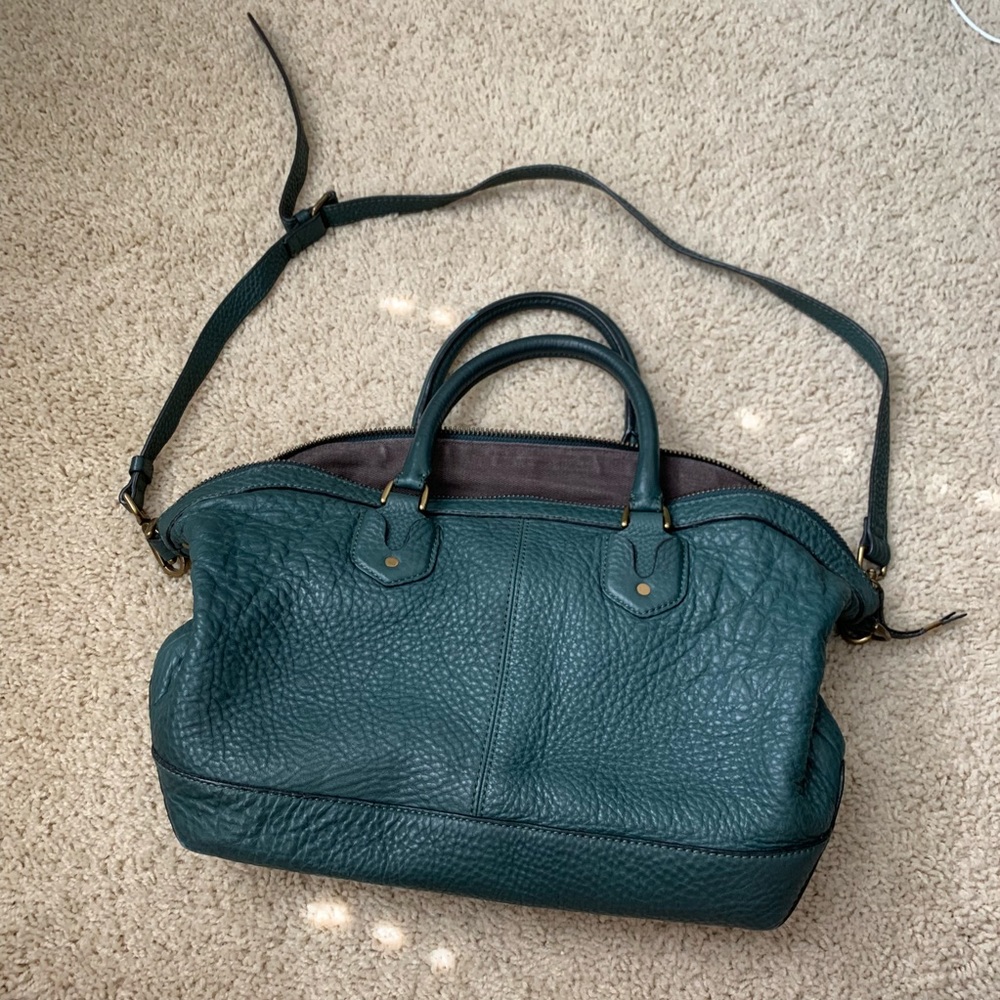 Madewell green leather shoulder bag